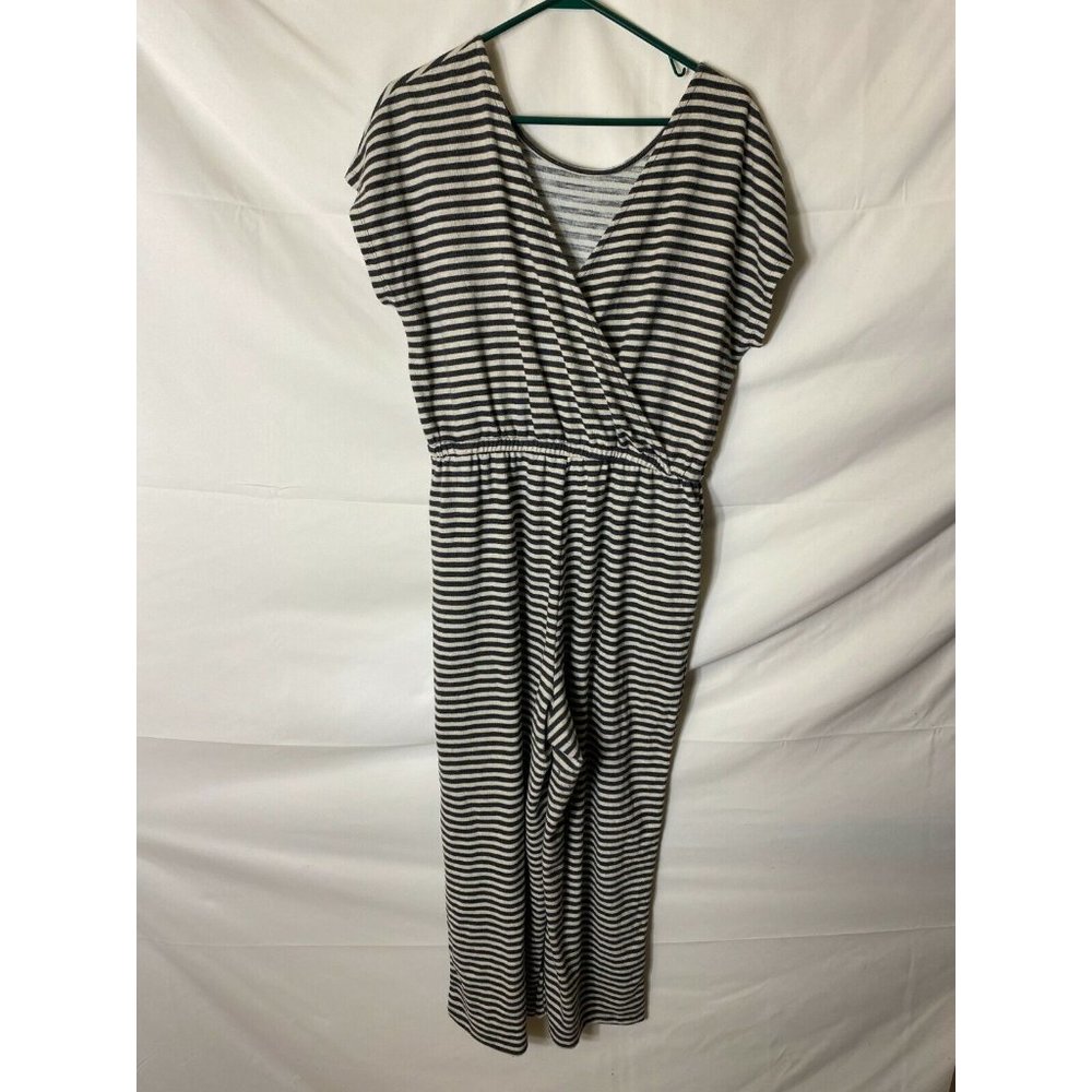 Old Navy Gray and Tan Striped Jumpsuit, L